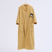 Peignoir pour adulte en polaire corail, col montant, doux, absorbant, vêtements d'intérieur d'automne, chemise de nuit pour femmes, hôtel, facile à porter