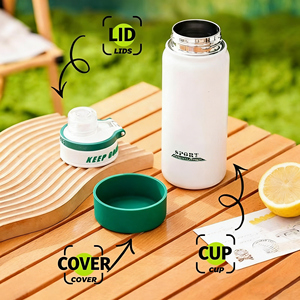 Botella de Agua Deportiva Portátil de Gran Capacidad de 650 ml, Vaso Aislado de Acero Inoxidable 316, Botella de Agua para Beber Directamente - Product Image 3