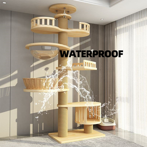 Petop Floor Standing Tall <strong>Cat</strong> Tree Solid Wood Multi Layer Luxury Climbing Structure with Space Capsule Condo <strong>Scratching</strong> <strong>Posts</strong> - Product Image 2