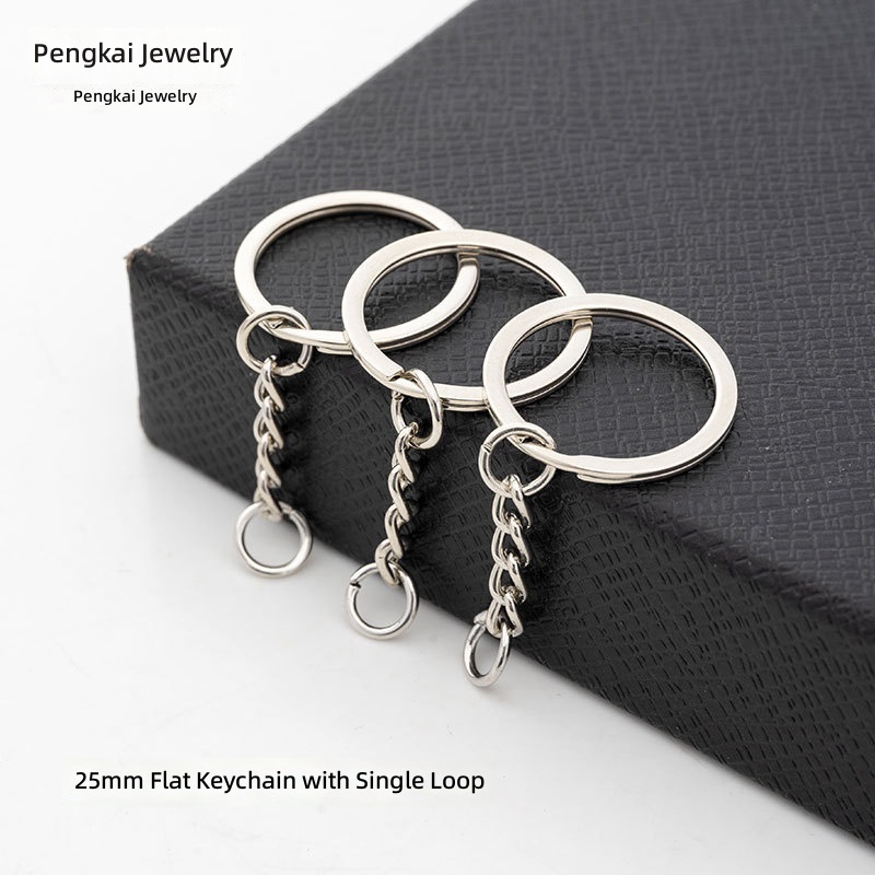 Porte-clés plat écologique de 2,5 cm avec anneau simple