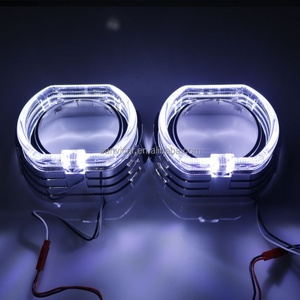 2023 LED DRL Angel Eye With Shrouds Masks for 3 Inch Q5 Lens Xenon Projector Aftermarket Car Upgrading Headlight Retrofit Kit - Product Image 6
