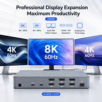 Station d'accueil Thunderbolt 4 USB4 20-en-1 40 Gbps 8K*60Hz Double HDMI DP 4K DisplayLink 2.5G RJ45 90W PD Hub USB-C SD/TF Audio