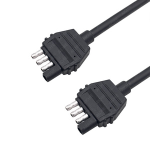 Conector SAE de 4.5mm y 4 pines, arnés de cableado negro con enchufe macho recto para control de luces de remolque RV - Product Image 4