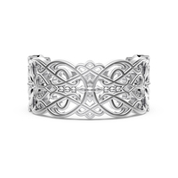 Dylam Exclusive Design Luxueux Rhodium 18K Plaqué or S925 Argent Ajouré Motif Unique Bijoux Bagues pour Fête Usage Quotidien