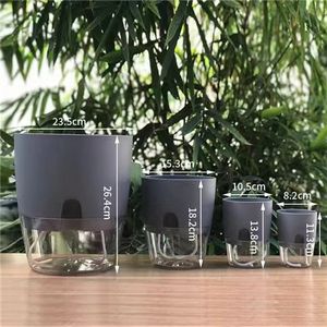 <span class=keywords><strong>Maceta</strong></span> Transparente de Plástico Creativa de Doble Capa con Almacenamiento de Agua, <span class=keywords><strong>Maceta</strong></span> Automática de Autoabsorción de Agua para Plantas Verdes - Product Image 6