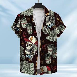 Người Đàn Ông Hawaii Áo Sơ Mi Tiền Skull Tee Hip Hop Thời Trang Dạo Phố Đồ Họa T-Shirt Cho Nam Giới Phụ Nữ - Product Image 2