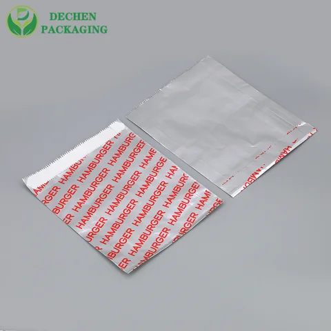 Bolsa de hamburguesa de papel de aluminio Bolsas de papel para papas fritas
