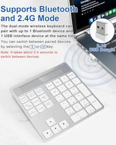 Clavier sans fil personnalisé, petit clavier numérique, calculatrice compacte, clavier Bluetooth avec fonction de calculatrice - Product Image 6