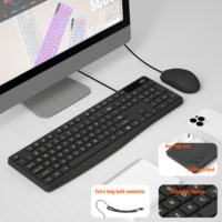 Combo clavier et souris filaires russes avec câble coloré