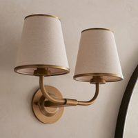 Lampe murale en lin Adria, double applique murale pour salle à manger, chambre à coucher, éclairage intérieur, lampe murale moderne, éclairage de luxe, décoration de la maison