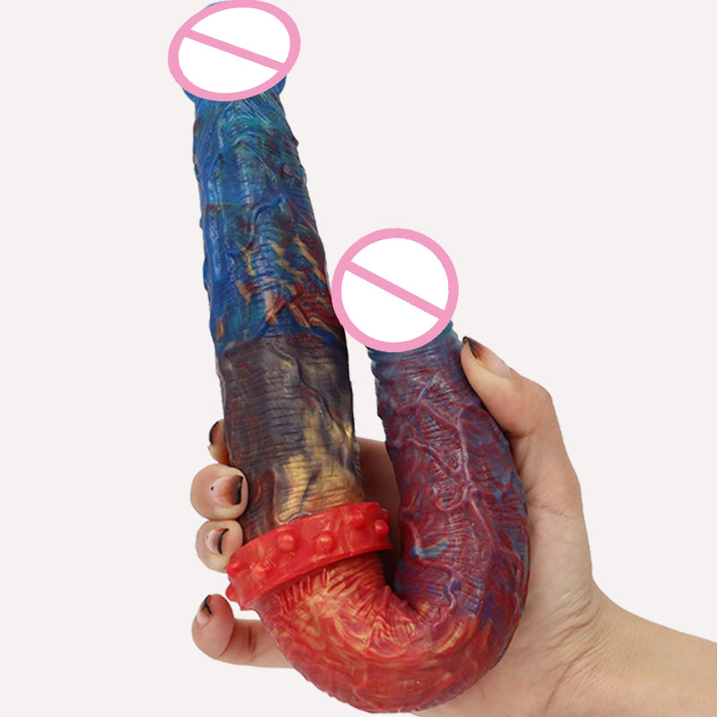 FAAK Double Heads Streamer Dildo - 100% Waterproof Soft Rubber Rod for  Lesbian Sex Toys | Silicone Pleasure Tool