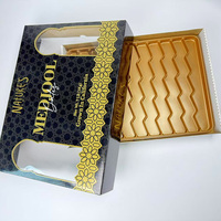 Dattel box mit Fenster für gefüllte Daten, Pralinen-Geschenk box für muslimische Daten Verpackung mit Trennwänden, Papier box für Medjol-Daten