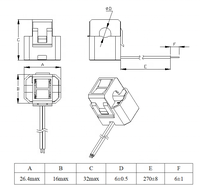 Transformateur de courant toroïdal monophasé à noyau micro-split Zentar, capteurs AC CT304 50/60Hz 220V pour usage électronique