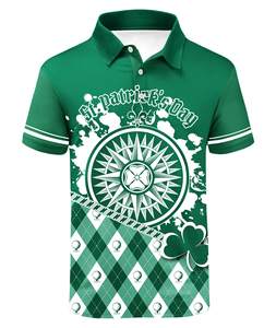 Comodo da uomo per <span class=keywords><strong>Polo</strong></span> da lavoro uniforme floreale lavorato a maglia Top sportivo con Design di linea irregolare per la squadra di Tennis - Product Image 5