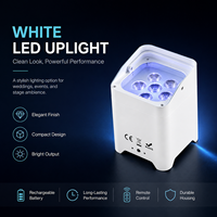 8 focos LED Par RGBWA+UV inalámbricos de 6x18W con WiFi y APP, 2 bolsas, batería recargable, acero inoxidable, 16.7M colores, IP33