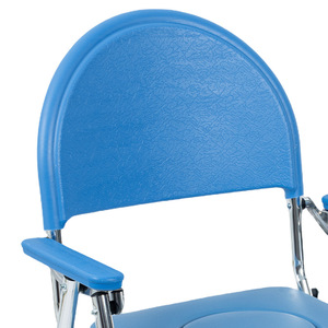 Folding <b>Commode</b> <b>Chair</b> KY817LB Blue With Padded Seat And Back For Seniors And Disabled Bathroom Safety Equipment - Product Image 4