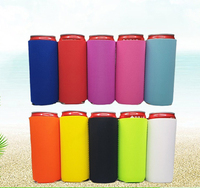 Porte-canettes isolant en néoprène pour canettes fines et hautes, pliable et portable, pour sodas, seltzer, bières, protection pour boissons pour l'été et la plage