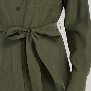 2020 Venta caliente <span class=keywords><strong>verde</strong></span> oliva parche bolsillo de manga larga <span class=keywords><strong>mono</strong></span> con cinturón - Product Image 4