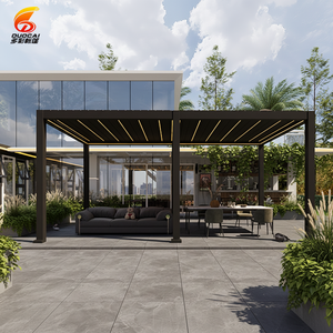 Pergola à lames orientables - Lames réglables et gouttière dissimulée - <span class=keywords><strong>Abri</strong></span> solaire durable <span class=keywords><strong>pour</strong></span> <span class=keywords><strong>jardin</strong></span> <span class=keywords><strong>de</strong></span> villa - Product Image 1