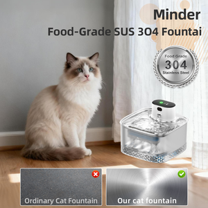 코드 씹는 애완 동물과 애완 동물 가족을위한 무선 스마트 고양이 분수 자동 고양이 분수 배터리 전원 실내 및 실외 - Product Image 5