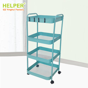 Helper Multi Tier Movable Kitchen Storage <b>Trolley</b> With Wheels For Bathroom And Household Use - Product Image 1