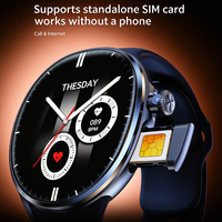 Jam Tangan Pintar Android M100 4G dengan Kartu SIM GPS NFC WiFi Kamera Panggilan Video Perekam Suara Baterai 1350mAh Layar AMOLED