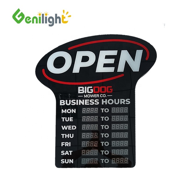 Manufacturer Custom Easy Use  Neon Sign with Hours  Led Open Sign Board Led Cheap Open Neon Sign for Shop Store