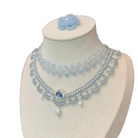 Collier ras du cou court tressé multicouche sportif en résine et plastique, style français élégant, avec chaîne en bambou, pour femme, vente en gros