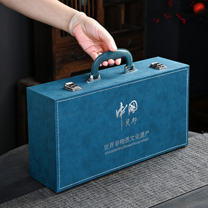 Blue And White Porcelain Kung Fu Tea Set Complete <b>Gift</b> <b>Box</b> Ceramic Retro Style High End Luxury Sophisticated <b>Gift</b> For Chinese - Product Image 4