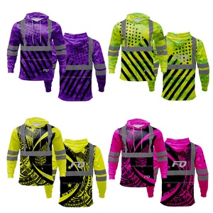 Sweater Keselamatan Bendera <span class=keywords><strong>USA</strong></span> Kustom PURE, Jaket Hoodie Hi Vis Pria, Kemeja Kerja Dengan Fleece, Pullover High Visibility, Hoodie - Product Image 3