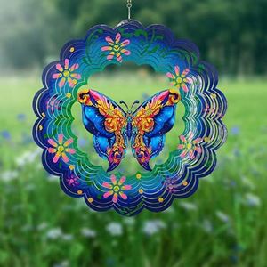 Tourniquet à vent extérieur en métal 3D, 10 et 12 pouces, papillon suspendu en acier inoxydable, pour la décoration de jardin et de patio - Product Image 4