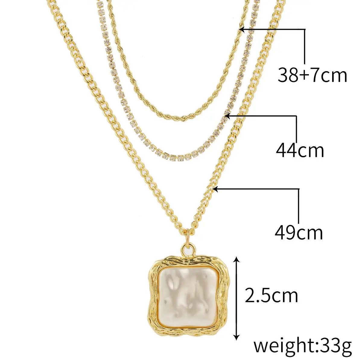 Модное ожерелье из различных жемчужин с позолоченным сплавом модные ювелирные изделия ожерелья для женщин