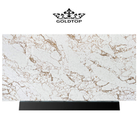 Dalle de pierre de quartz artificielle Goldtop Fashion 5050 Calcatta Borghini, design moderne pour comptoirs de cuisine, salles de bain, tables et éviers