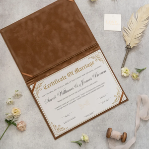 Folio de Certificado de <span class=keywords><strong>Boda</strong></span> de Terciopelo Lujoso Hecho a Mano con Estampado de Lámina Personalizado, Funda Refinada para <span class=keywords><strong>Documentos</strong></span>, Recuerdo para Fiestas de Navidad y Eventos - Product Image 5