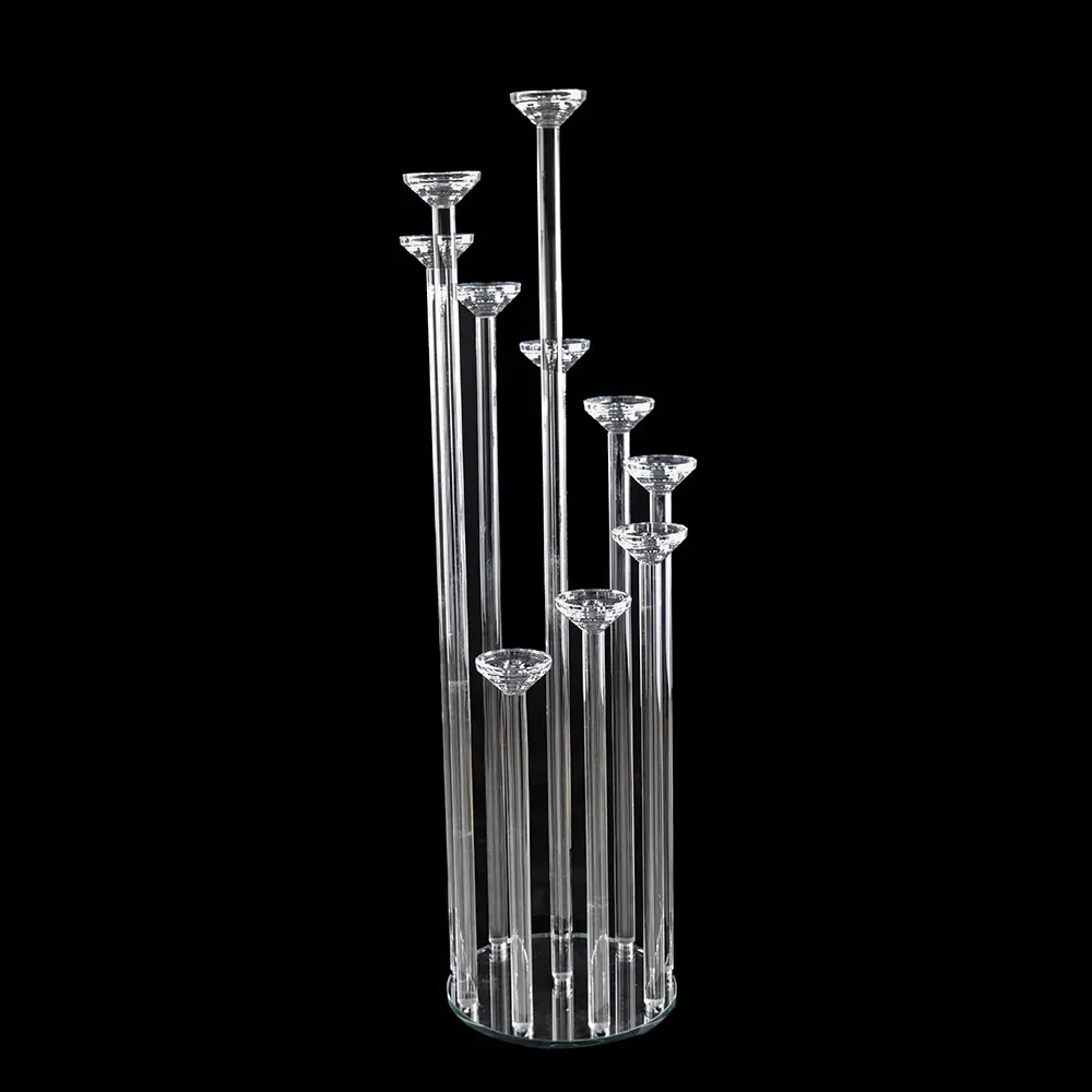 Mh-zt0124 10 Pillar Castiçal De Vidro Tubo De Vidro Suporte de Vela de Cristal Candelabros de Casamento Decoração Centerpieces