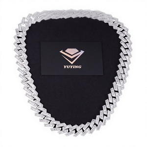 Custom Design 16mm <b>Name</b> Necklace Iced Baguette VVS Moissanite Cuban Link <b>Chain</b> Silver Plated 925 Sterling Silver Hip Hop Style - Product Image 3