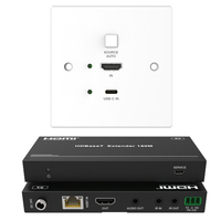 4K 60Hz pour plaque murale 1 entrée + 1 entrée USB-C HDBaseT Transmission 150m Câble Cat5e/6 IR bidirectionnel Commutation automatique/manuelle