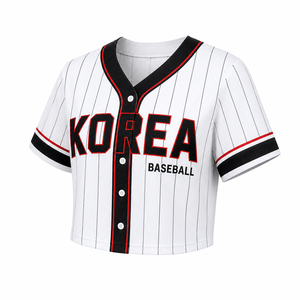 Jersey de Béisbol Coreano para Fanáticas, Estilo Moderno, Personalizado con Nombre y Número, Jersey Corto para Mujer - Product Image 5