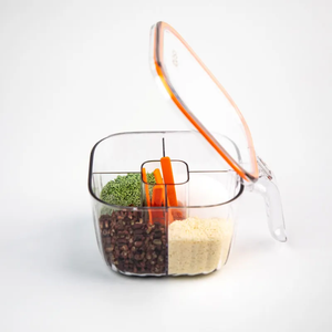 Boîte à épices en plastique moderne à 4 compartiments avec couvercle hermétique pour le rangement de la <span class=keywords><strong>cuisine</strong></span> Recherche d'agents - Product Image 5