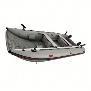Bateau gonflable catamaran <span class=keywords><strong>de</strong></span> 3,8 m avec plancher en tapis d'air, capacité <span class=keywords><strong>de</strong></span> 5 personnes, Reachsea, avec transom en aluminium, grande <span class=keywords><strong>roue</strong></span>, <span class=keywords><strong>porte</strong></span>-canne à pêche - Product Image 2