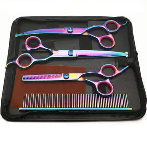 Dogs&cats Grooming Scissors Kit 8 inches Stainless Steel pet's hair scissors with pouch best personalize custom