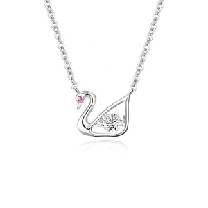 MN03 Collana con ciondolo a forma di cigno in argento 925 Sterling Designer di alta gioielleria VVS <span class=keywords><strong>D</strong></span> Color Moissanite per donne di tendenza - Product Image 1