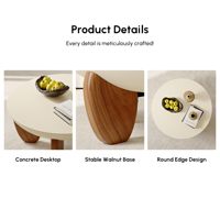 Table basse ronde Combohome de 30 pouces, plateau en mélamine moderne avec pieds en bois de frêne noyer, design minimaliste, meubles de salon