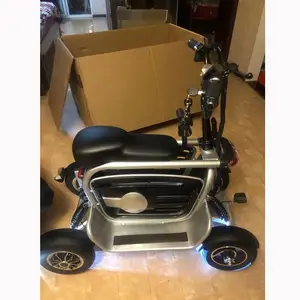 Büyük kapasiteli pil 400W/800W katlanabilir Scooter 4 tekerlekli yetişkin hareketlilik elektrik kargo Moped üç tekerlekli bisiklet 2 kişi için