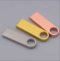 Flash Drive Usb cincin logam Mini, 2.0 3.0 128M 64GB Logo kustom