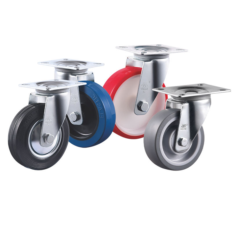 4 5 6 8 Inch PU Swivel Caster Wheels Heavy Duty Rubber PU PP TPR Castors for Industry Workbench Trolley Industrial Equipment
