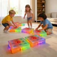 Dalles de sol LED RGB tactiles rechargeables 9 lumières, panneau de jeu interactif pour enfants, maternelle, centre commercial, maison, personnalisable OEM
