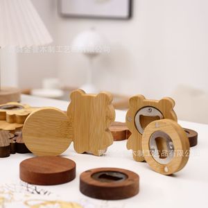 Wooden Bottle <b>Openers</b> Animal Shape Bamboo Magnetic Refrigerator Magnets For Home And Hotel Use - Product Image 1