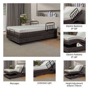 Cama Médica Eléctrica Tecforcare para Hospitales, Marco Ajustable en Altura, Moderna, para Cuidado de Ancianos en Residencias, Mobiliario Médico - Product Image 3