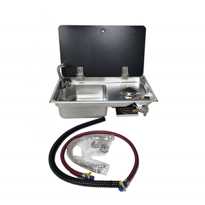 Unidad Combinada de Fregadero Redondo con Hornilla de Gas de un Solo Quemador de Alta Calidad para <span class=keywords><strong>Autocaravana</strong></span>, Caravana, Camper, Barco, Yate - 620x380*145mm - Product Image 1